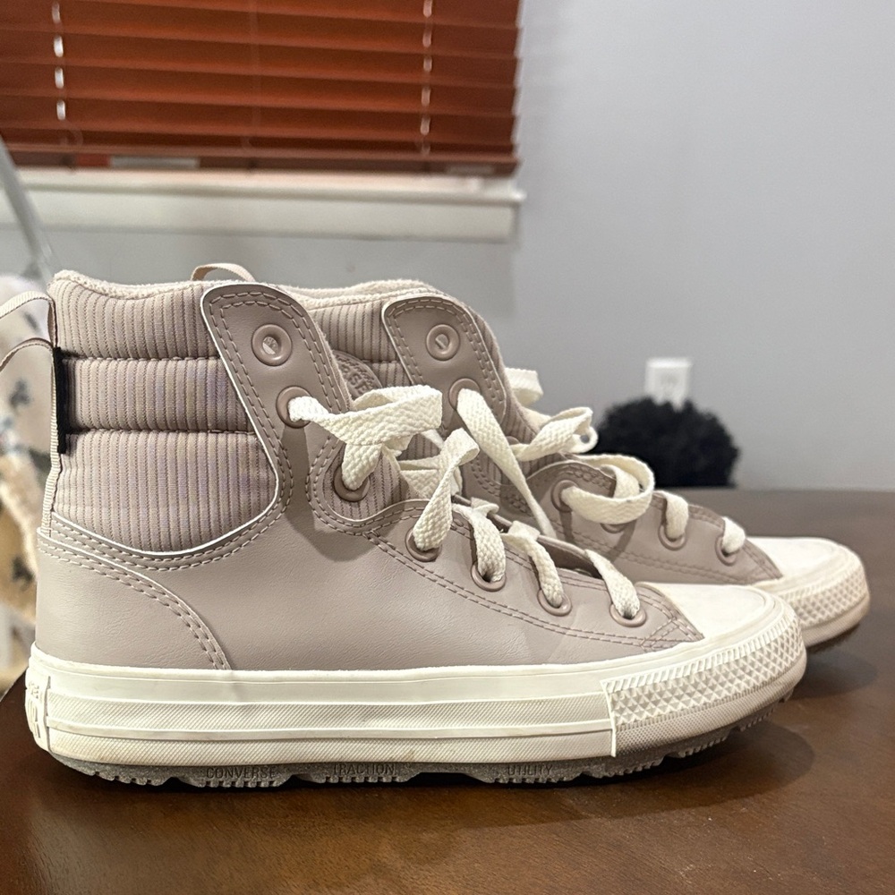 Converse Taupe High-Top Water Repellent Sneakers Unisex